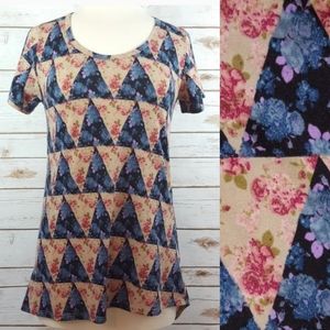 LuLaRoe | Floral Triangle Print Classic Tee